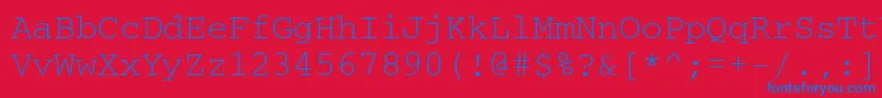 CourierettNormal Font – Blue Fonts on Red Background