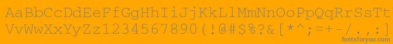 CourierettNormal Font – Gray Fonts on Orange Background