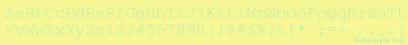 フォントCourierettNormal – 黄色い背景に緑の文字
