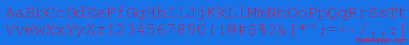 CourierettNormal Font – Red Fonts on Blue Background