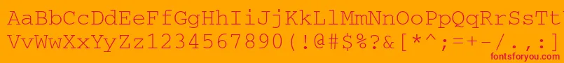 CourierettNormal Font – Red Fonts on Orange Background