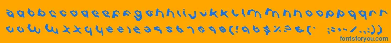 CharliesAnglesRotate Font – Blue Fonts on Orange Background