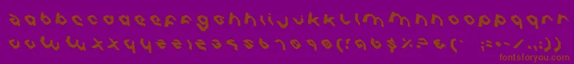 Czcionka CharliesAnglesRotate – brązowe czcionki na fioletowym tle
