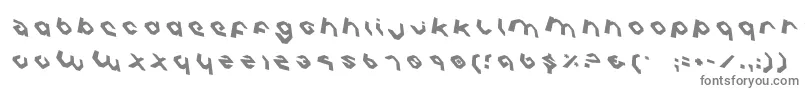 CharliesAnglesRotate-fontti – harmaat kirjasimet valkoisella taustalla