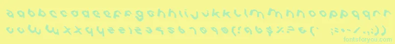 fuente CharliesAnglesRotate – Fuentes Verdes Sobre Fondo Amarillo