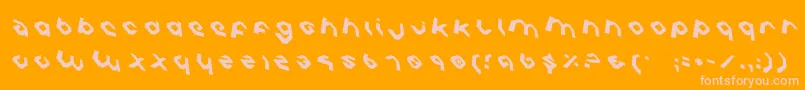 フォントCharliesAnglesRotate – オレンジの背景にピンクのフォント