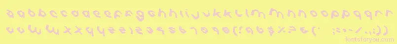 フォントCharliesAnglesRotate – ピンクのフォント、黄色の背景