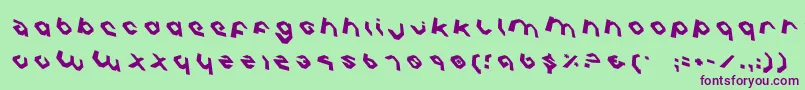 CharliesAnglesRotate Font – Purple Fonts on Green Background