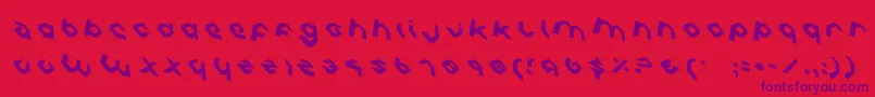 CharliesAnglesRotate-Schriftart – Violette Schriften auf rotem Hintergrund
