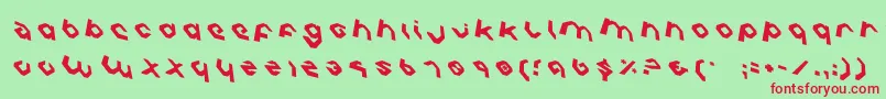 フォントCharliesAnglesRotate – 赤い文字の緑の背景