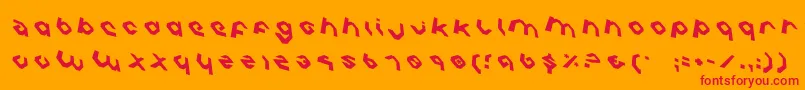 CharliesAnglesRotate Font – Red Fonts on Orange Background
