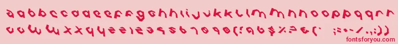 CharliesAnglesRotate Font – Red Fonts on Pink Background