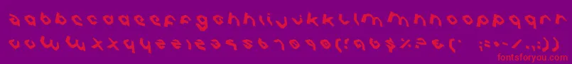 CharliesAnglesRotate Font – Red Fonts on Purple Background