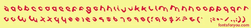 フォントCharliesAnglesRotate – 赤い文字の黄色い背景