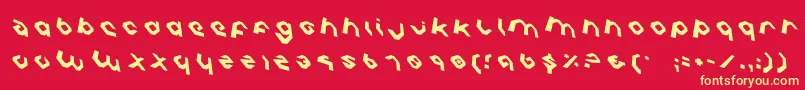 CharliesAnglesRotate Font – Yellow Fonts on Red Background