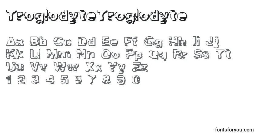 Czcionka TroglodyteTroglodyte – alfabet, cyfry, specjalne znaki