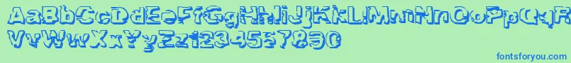 フォントTroglodyteTroglodyte – 青い文字は緑の背景です。