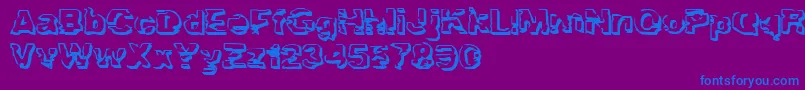 TroglodyteTroglodyte-Schriftart – Blaue Schriften auf violettem Hintergrund
