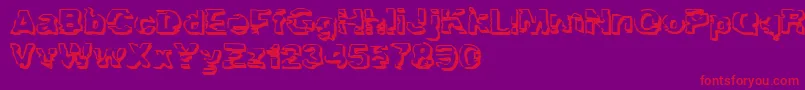 TroglodyteTroglodyte-Schriftart – Rote Schriften auf violettem Hintergrund