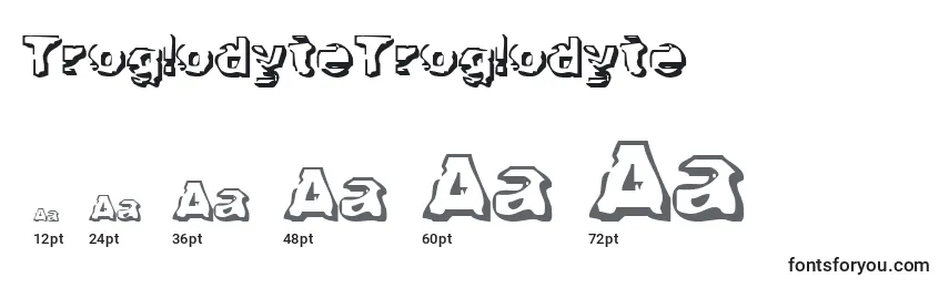 Размеры шрифта TroglodyteTroglodyte