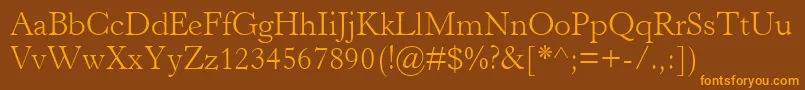 HorleyOsMtLight Font – Orange Fonts on Brown Background