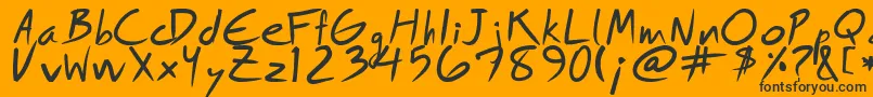 Więcej informacji o czcionce Royfont Czcionka Royfont – czarne czcionki na pomarańczowym tle