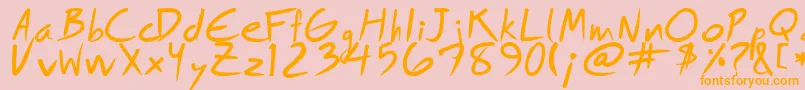 Royfont Font – Orange Fonts on Pink Background