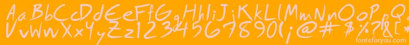 Royfont Font – Pink Fonts on Orange Background