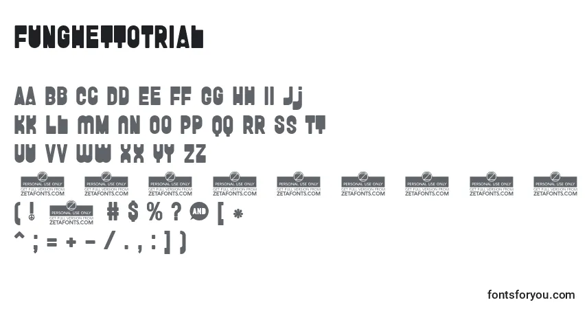 Schriftart FunghettoTrial – Alphabet, Zahlen, spezielle Symbole