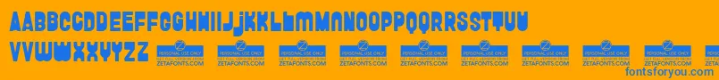 FunghettoTrial Font – Blue Fonts on Orange Background