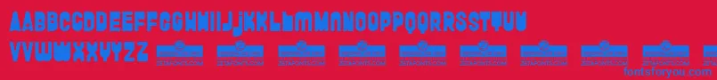 FunghettoTrial Font – Blue Fonts on Red Background