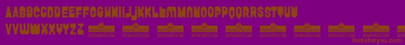 Шрифт FunghettoTrial – коричневые шрифты на фиолетовом фоне