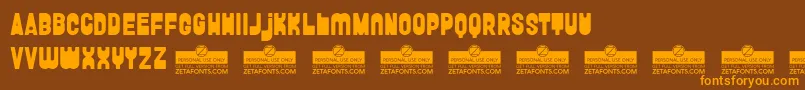 FunghettoTrial Font – Orange Fonts on Brown Background