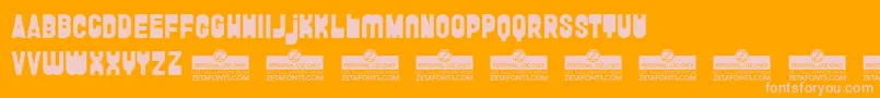 FunghettoTrial Font – Pink Fonts on Orange Background
