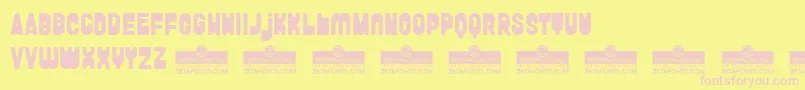FunghettoTrial Font – Pink Fonts on Yellow Background