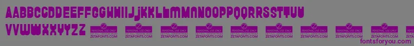 フォントFunghettoTrial – 紫色のフォント、灰色の背景