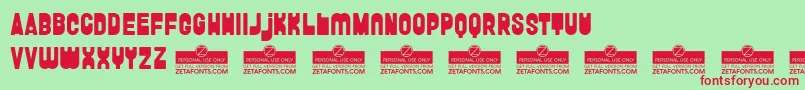 FunghettoTrial Font – Red Fonts on Green Background