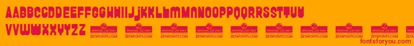 FunghettoTrial Font – Red Fonts on Orange Background