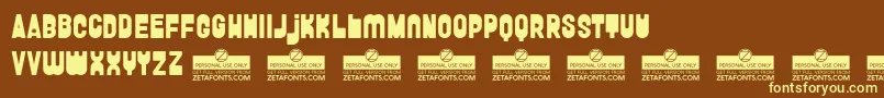 FunghettoTrial Font – Yellow Fonts on Brown Background
