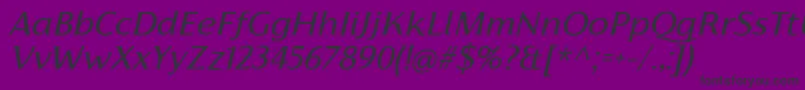 フォントFlorentiaItalicTrial – 紫の背景に黒い文字