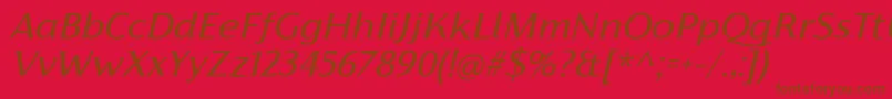 FlorentiaItalicTrial Font – Brown Fonts on Red Background