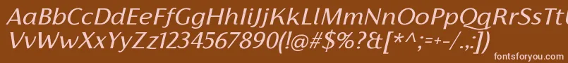 FlorentiaItalicTrial Font – Pink Fonts on Brown Background