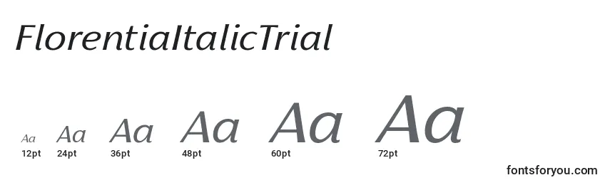 Размеры шрифта FlorentiaItalicTrial