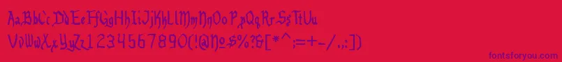 Beneg Font – Purple Fonts on Red Background