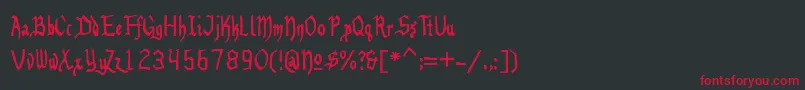 Beneg Font – Red Fonts on Black Background