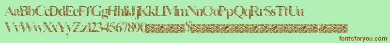 Manytimes Font – Brown Fonts on Green Background