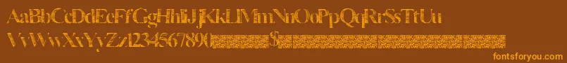 Manytimes Font – Orange Fonts on Brown Background