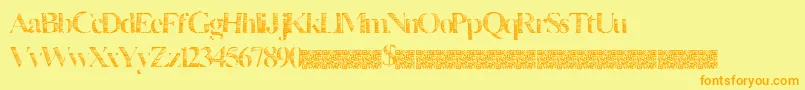 Manytimes Font – Orange Fonts on Yellow Background