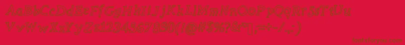 Fonte TheNeverlanders – fontes marrons em um fundo vermelho