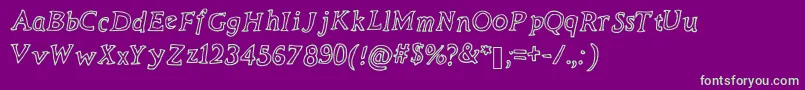 TheNeverlanders Font – Green Fonts on Purple Background